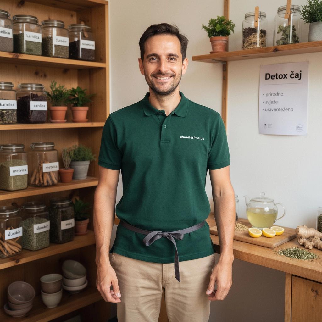 Zeleni čaj s maslačkom u šalici na drvenoj podlozi.